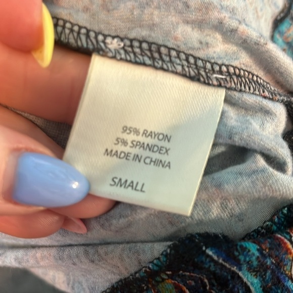 Soma Paisley Dress 3/4 Sleeves Asymmetrical Hem Luxuriously Soft Size Small - Picture 7 of 8